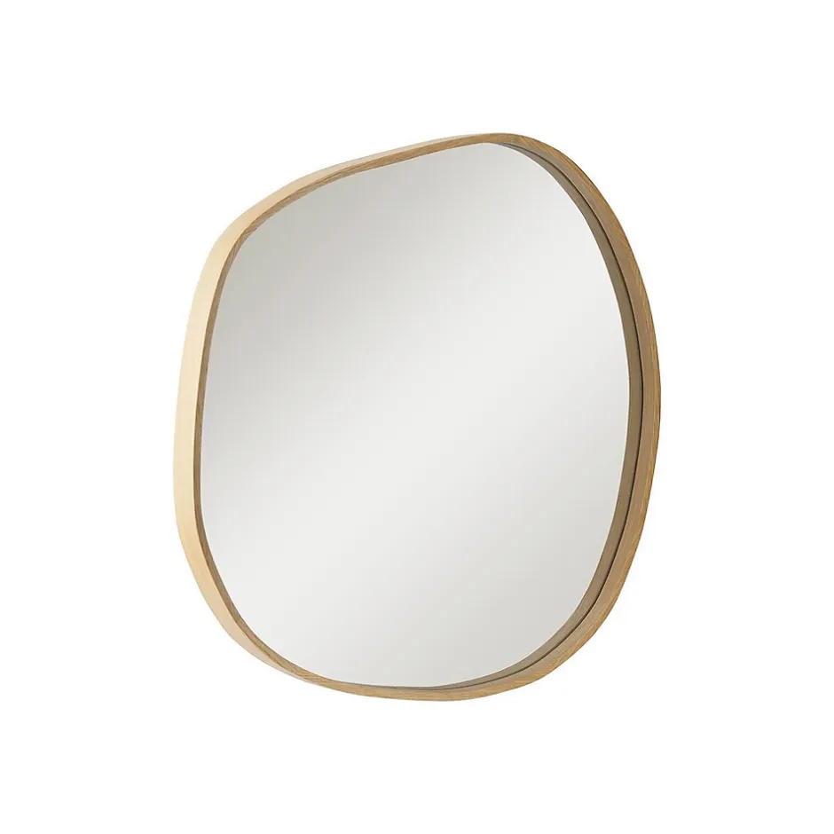 Mob-In Miroir galet chêne LEONIE 60x60cm