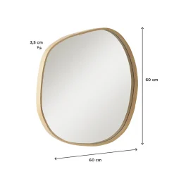 Mob-In Miroir galet chêne LEONIE 60x60cm