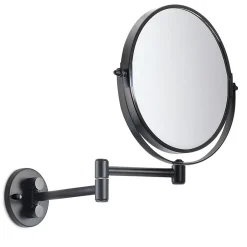 Kiamami Valentina Miroir Grossissant Pour Montage Mural, Réglable, Laiton Noir Mat
