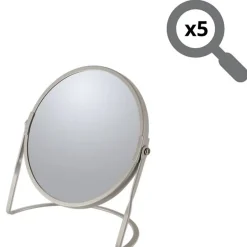 Spirella Miroir grossissant sur pied Acier AKIRA Taupe mat* Miroir Grossissant