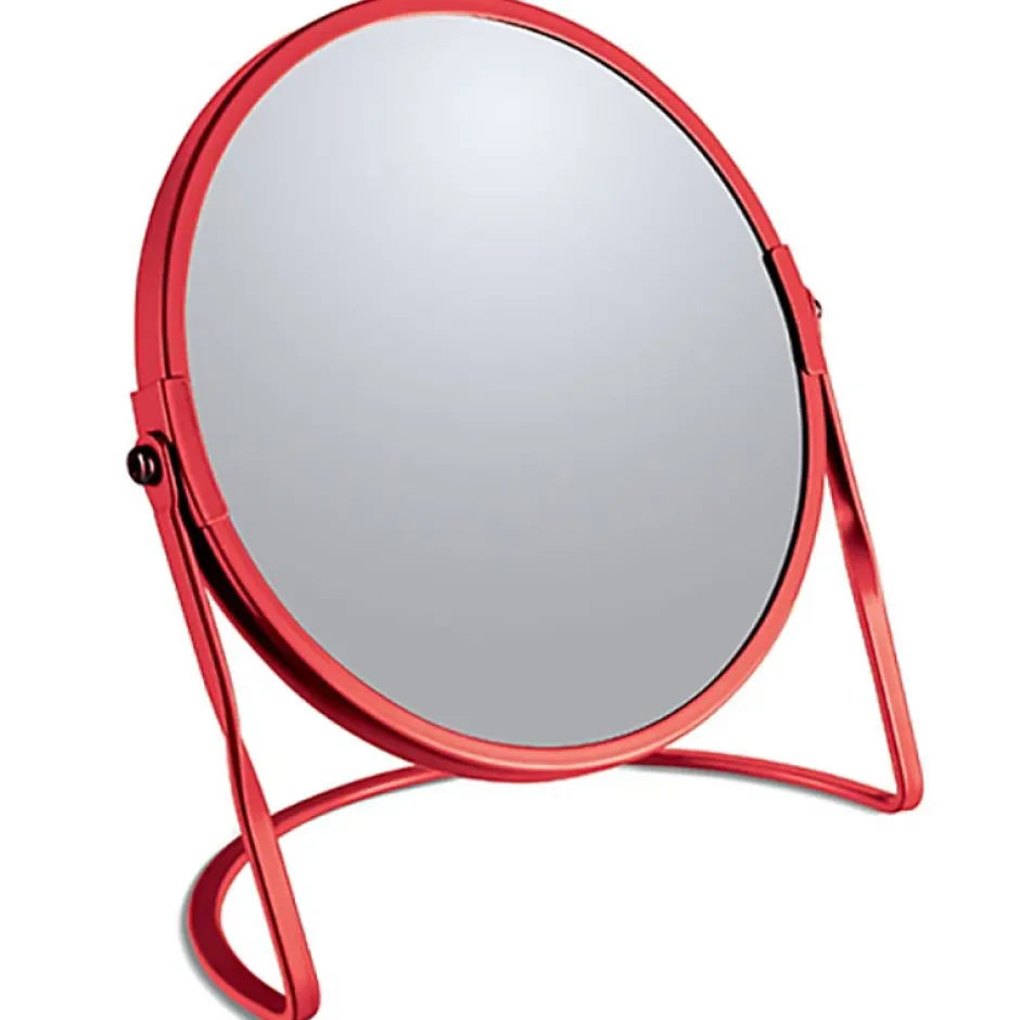 Spirella Miroir grossissant sur pied Acier AKIRA Rouge mat* Miroir Grossissant