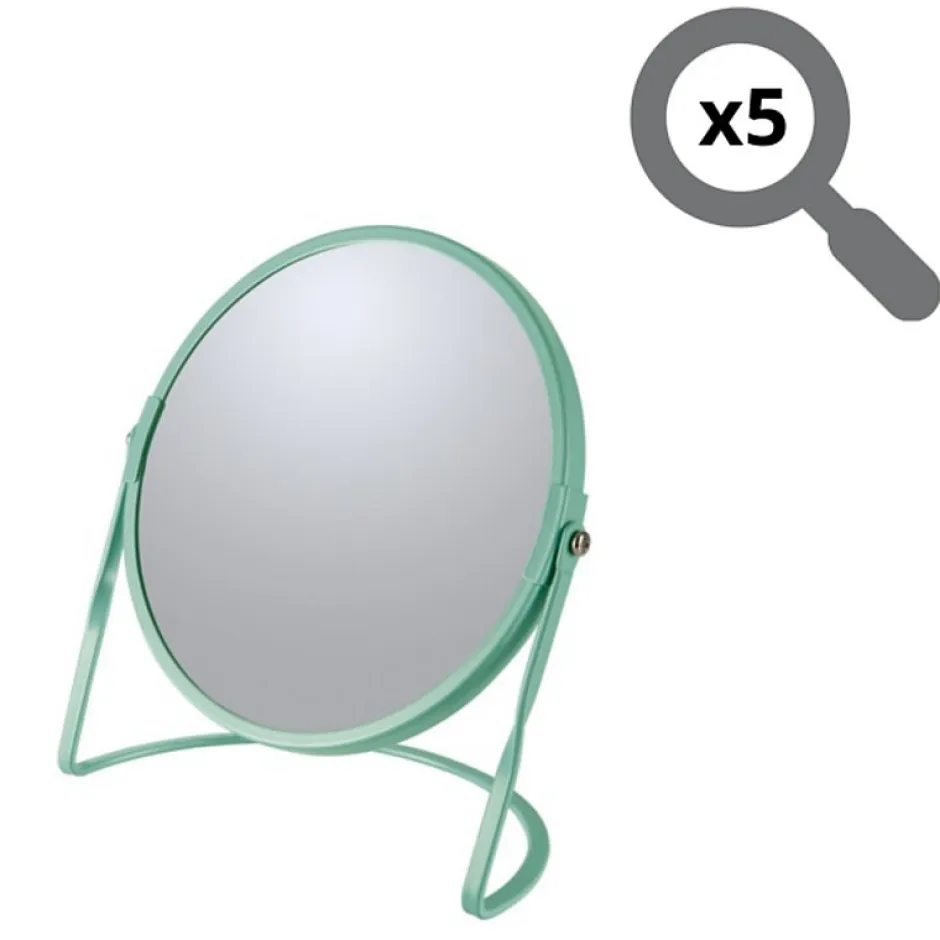 Spirella Miroir grossissant sur pied Acier AKIRA Vert mat