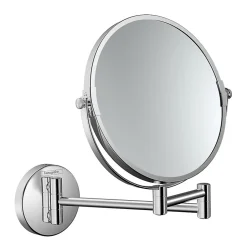 Hansgrohe Miroir grossissant x 1 et x 3, rond, montage mural, chromé, L.24,5 x l.28,8 x H.24,5 cm, Logis universal