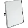 Sanindusa Miroir inclinable de salle de bain PMR normes handicapé inclinaison réglable NewWCCare 60x65 cadre inox brossé