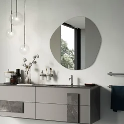 Tulup Miroir irrégulier sans cadre 48 x 48 moderne 1 pièce