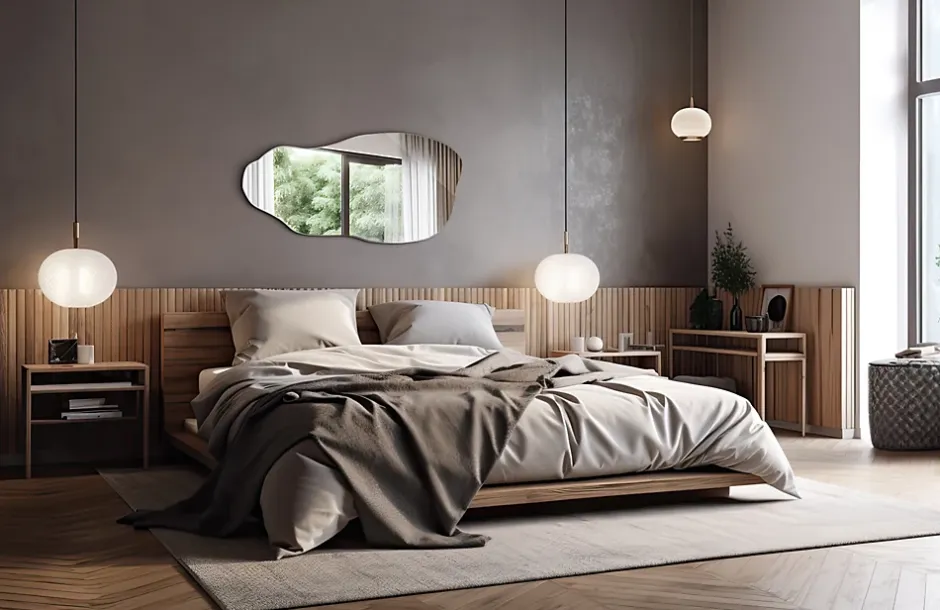 Tulup Miroir irrégulier 40 x 80 murale 1 pièce