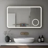Saniland Miroir LED antibuée 100x60 avec zone grossissante X3 température de couleur réglable