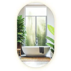Tulup Miroir LED ovale 40x70 cm lumiere chaude salle de bain