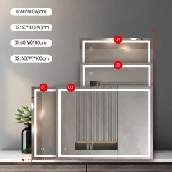 Mon Beau bain Miroir LED Réversible pour Salle de Bain 80x100 cm - Anti-Buée avec Interrupteur Tactile* Miroir Lumineux