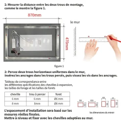 Mon Beau bain Miroir LED Réversible pour Salle de Bain 80x100 cm - Anti-Buée avec Interrupteur Tactile* Miroir Lumineux