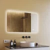 Artforma Miroir LED Salle de Bain - - Forme arrondie - 120x70cm - LED Dual + interrupteur tactile + anti-buée
