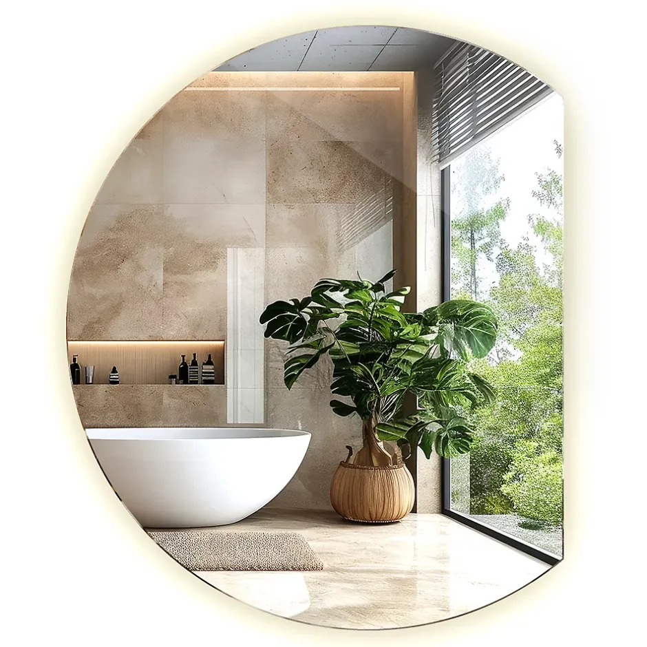 Tulup Miroir LED 84x100 cm contemporain lumière neutre 1 pc
