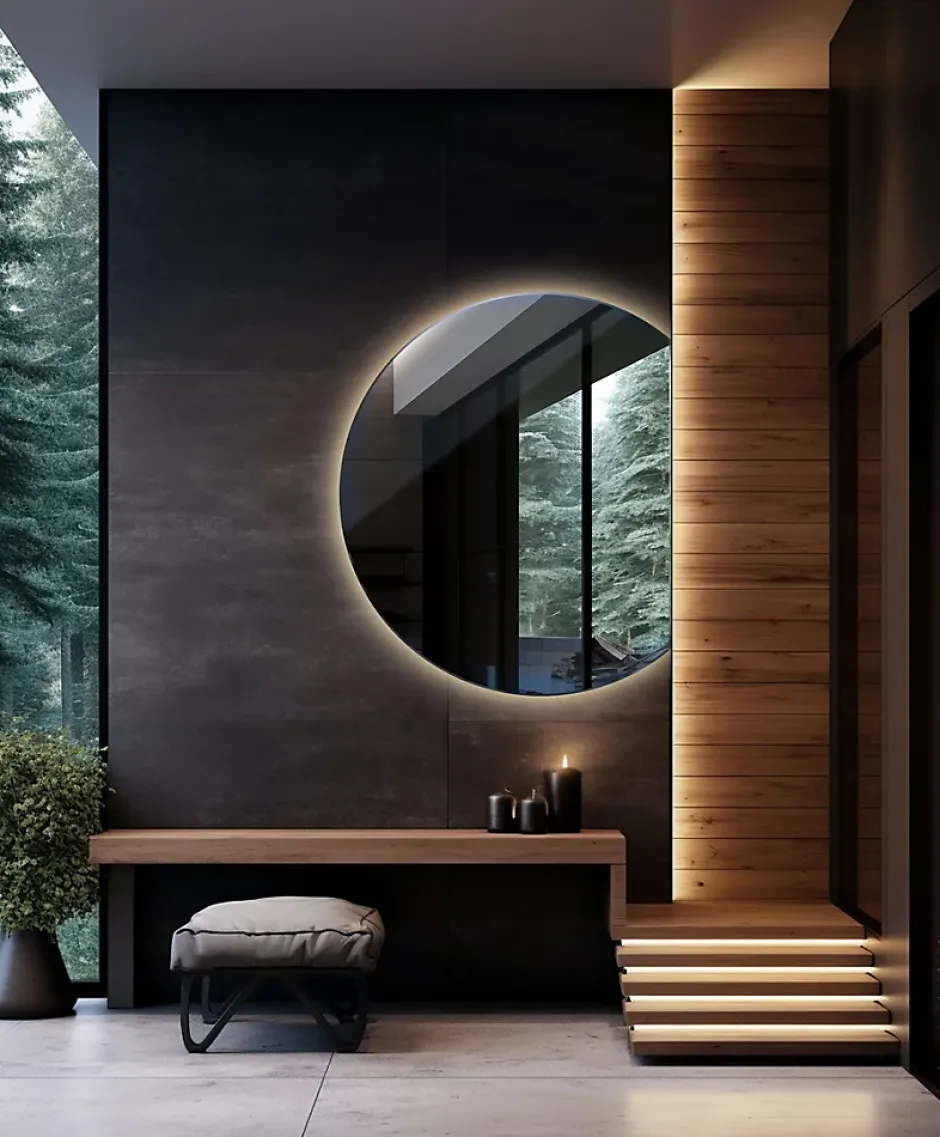 Tulup Miroir LED 84x100 cm contemporain lumière neutre 1 pc