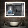 AICA Sanitaire Miroir lumineux à LED, 60x50cm, dimmable, avec mémoire et anti-buée, IP44, horizontal/vertical, blanc froid,