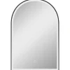 Homcom Miroir lumineux LED arqué de salle de bain 90 x 60 cm - tactile, réglable, anti-buée - alu noir