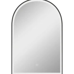 Homcom Miroir lumineux LED arqué de salle de bain 90 x 60 cm - tactile, réglable, anti-buée - alu noir