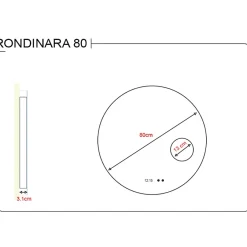 Créazur France Miroir lumineux rond RONDINARA Diamètre 80cm - antibuée, horloge et loupe* Miroir Lumineux