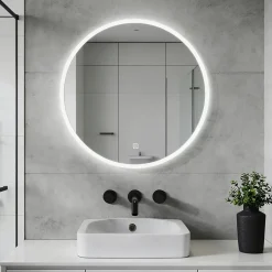 Mon Beau bain Miroir lumineux salle de bains rond 80x80 cm - Anti-Buée , Mémoire, LED,Miroir salle de bains* Miroir Lumineux
