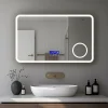 Saniland Miroir lumineux 160x800 pour salle de bain avec zone grossissante et hauts parleurs Bluetooth* Miroir Grossissant Lumineux