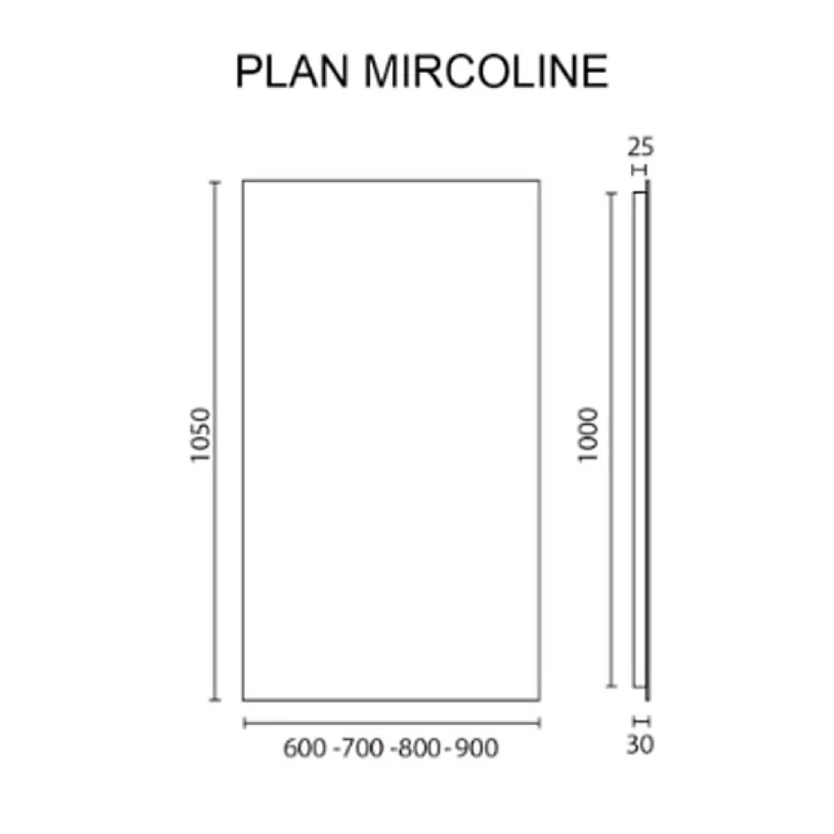 Créazur France Miroir MIRCOLINE - 80x105cm - Sans applique* Miroir Simple