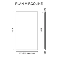 Créazur France Miroir MIRCOLINE - 70x105cm - Sans applique