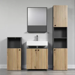 Calicosy Miroir mural avec 1 tablette L60 cm - PUREBLISS