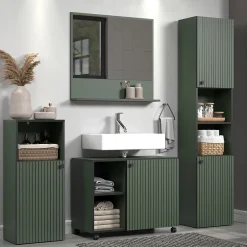 Calicosy Miroir mural avec 1 tablette L80 cm - PUREBLISS