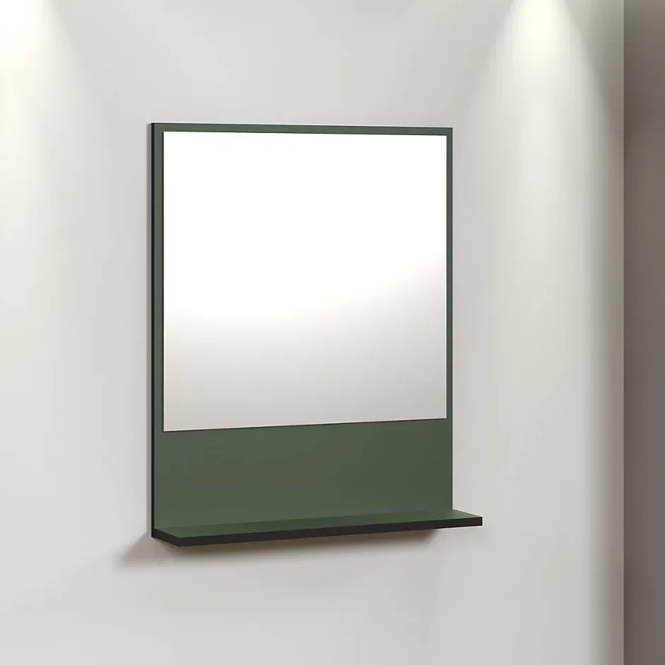 Calicosy Miroir mural avec 1 tablette L60 cm - PUREBLISS* Etagère Salle De Bains