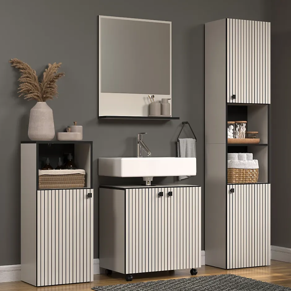 Calicosy Miroir mural avec 1 tablette L60 cm - PUREBLISS