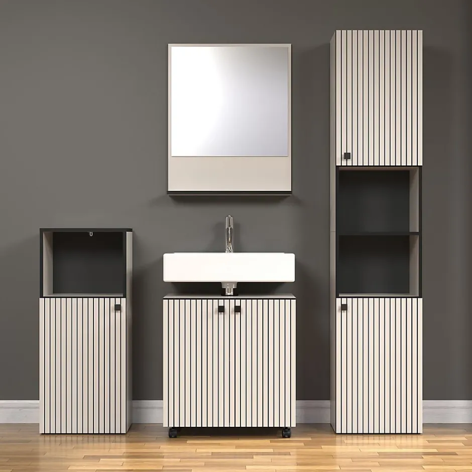 Calicosy Miroir mural avec 1 tablette L60 cm - PUREBLISS