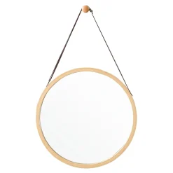 Helloshop26 Miroir mural avec cadre en bambou marron* Miroir Simple