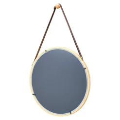Helloshop26 Miroir mural avec cadre en bambou marron* Miroir Simple