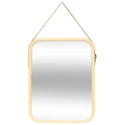 5Five Miroir mural avec lanière en cuir 45x35cm - Marron-