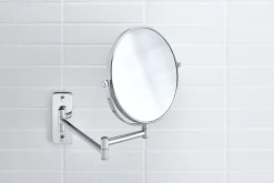 Duravit Miroir mural cosmétique sur bras mobile et orientable en laiton chromé - 20cm - support 31cm - D-Code