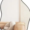 Giantex Miroir Mural Décoratif, avec Réflexion HD Claire, Cadre en Bois 2 Méthodes de Suspension pour Entrée,Salon(Or,78 x 56,5cm) (Noir)* Miroir Grossissant