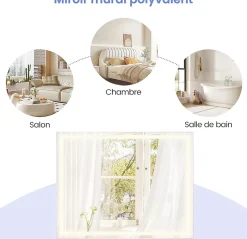 Giantex Miroir Mural de Salle de Bain LED Antibuée avec Interrupteur Tactile 3 Couleurs Luminosité Réglable Rectangulaire