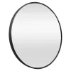 Helloshop26 Miroir mural diamètre 40 cm cadre aluminium noir* Miroir Simple