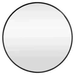 Helloshop26 Miroir mural diamètre 40 cm cadre aluminium noir* Miroir Simple