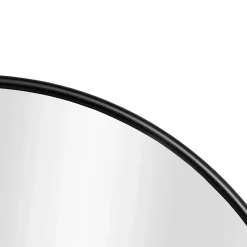 Helloshop26 Miroir mural diamètre 40 cm cadre aluminium noir* Miroir Simple