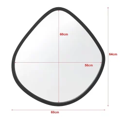 Helloshop26 Miroir mural forme arrondie 64 x noir* Miroir Simple