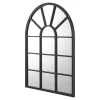 Helloshop26 Miroir mural forme fenêtre arrondie 80 noir* Miroir Simple