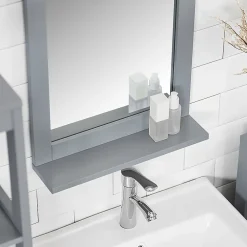 Sobuy Miroir Mural Meuble Salle de Bain avec 1 étage Plateau, FRG129-SG,* Armoire De Toilette