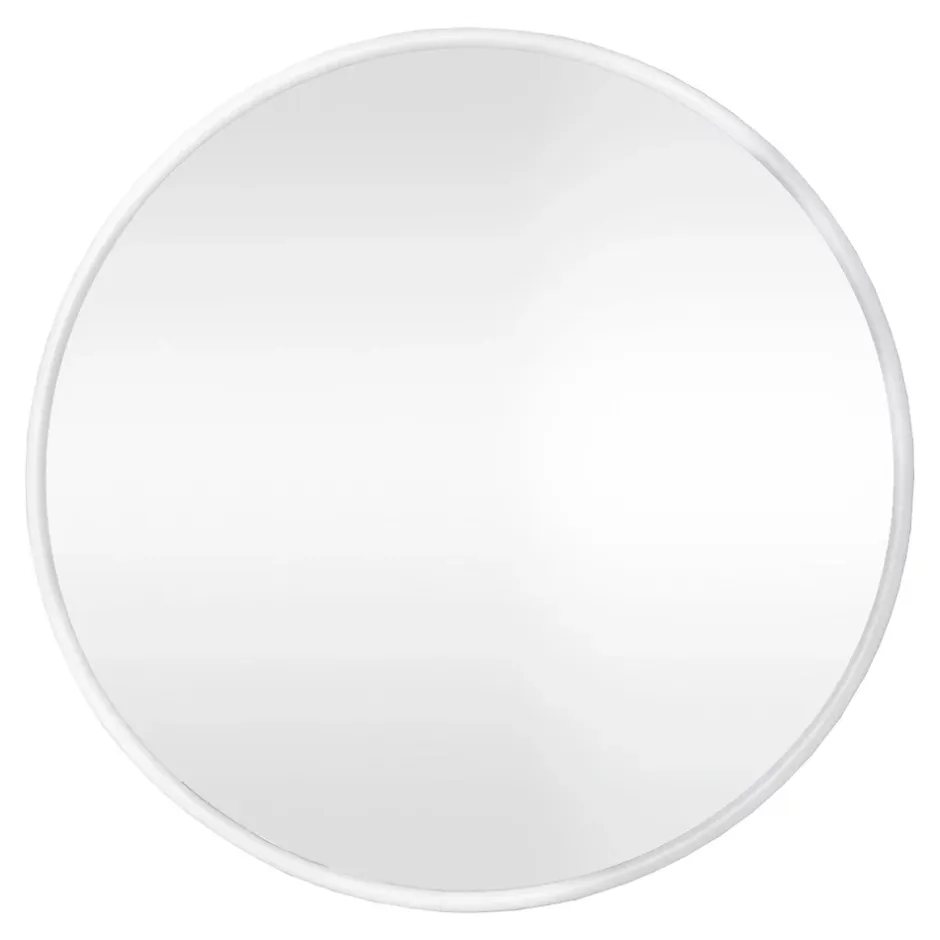 Helloshop26 Miroir mural rond 50 cm blanc blanc
