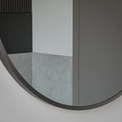 Bernstein Miroir mural rond design de salle de bain, cadre en aluminium, verre 4mm - 8232 - Couleur et Noir, 60cm