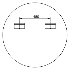 Bernstein Miroir mural rond design de salle de bain, cadre en aluminium, verre 4mm - 8232 - Couleur et Blanc, 100cm* Miroir Simple