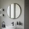 Bernstein Miroir mural rond design de salle de bain, cadre en aluminium, verre 4mm - 8232 - Couleur et 80cm, Or* Miroir Simple