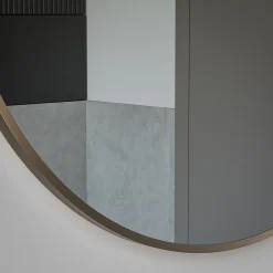 Bernstein Miroir mural rond design de salle de bain, cadre en aluminium, verre 4mm - 8232 - Couleur et 80cm, Or* Miroir Simple