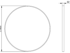 Bernstein Miroir mural rond design de salle de bain, cadre en aluminium, verre 4mm - 8232 - Couleur et 80cm, Or* Miroir Simple