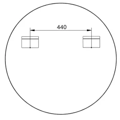 Bernstein Miroir mural rond design de salle de bain, cadre en aluminium, verre 4mm - 8232 - Couleur et 80cm, Or* Miroir Simple