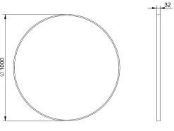 Bernstein Miroir mural rond design de salle de bain, cadre en aluminium, verre 4mm - 8232 - Couleur et Noir, 100cm